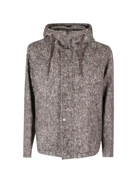 Herno herringbone-pattern hooded jacket