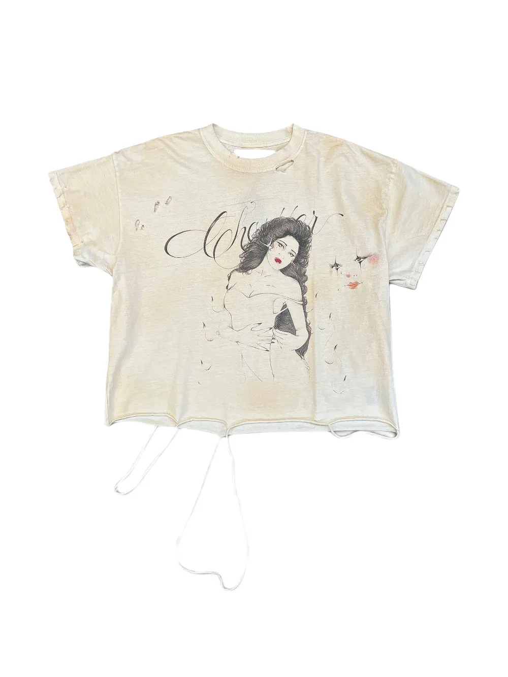 SEKRIT graphic-print distressed T-shirt
