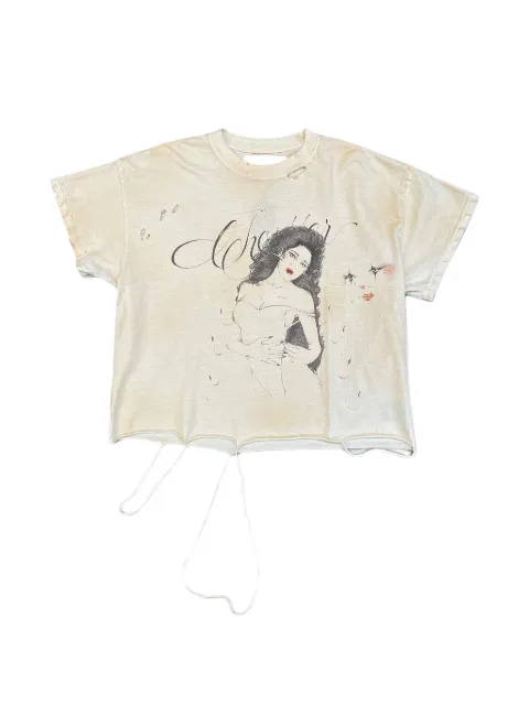 SEKRIT graphic-print distressed T-shirt