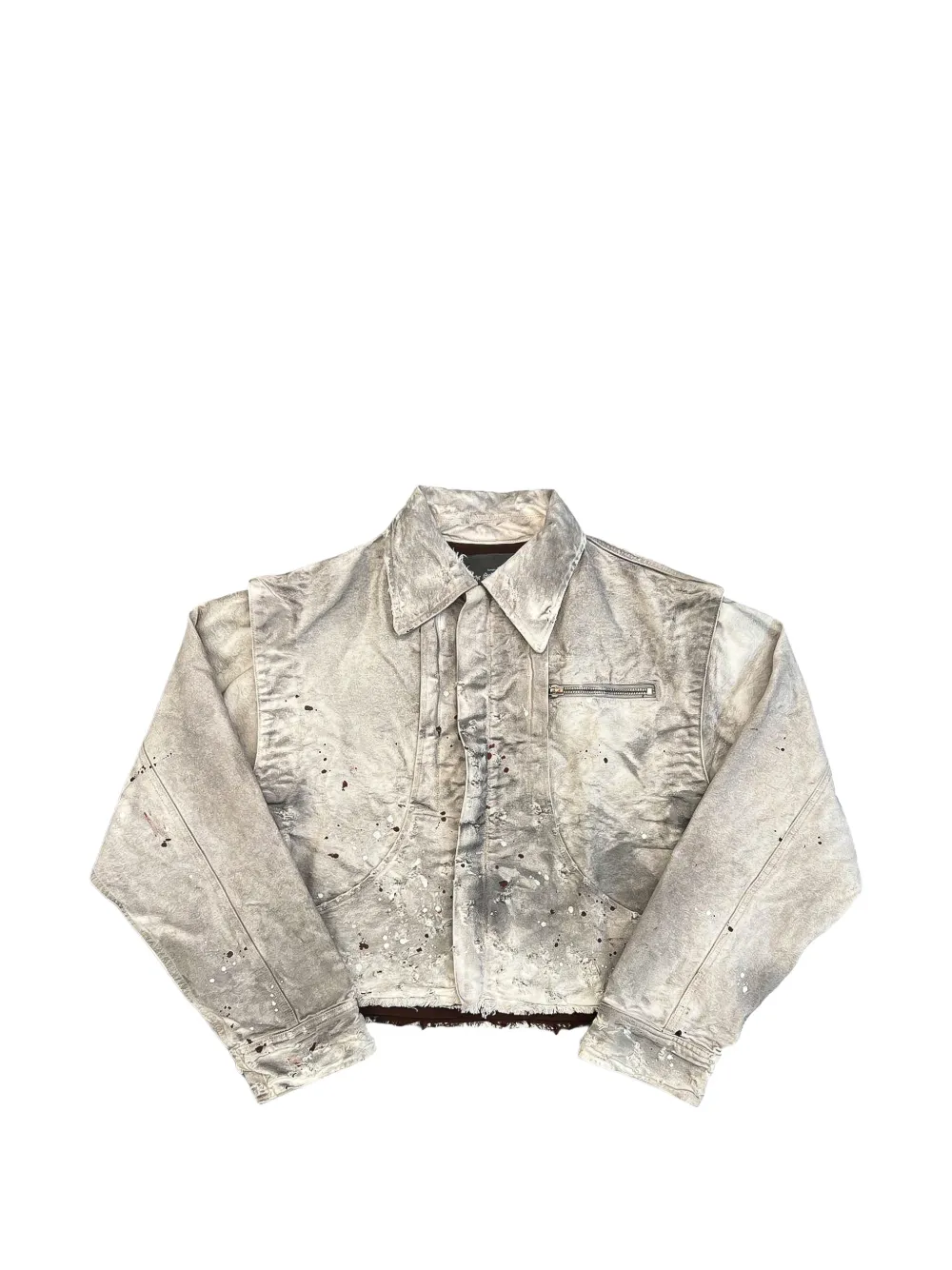 SEKRIT Chopper paint-splatter denim jacket