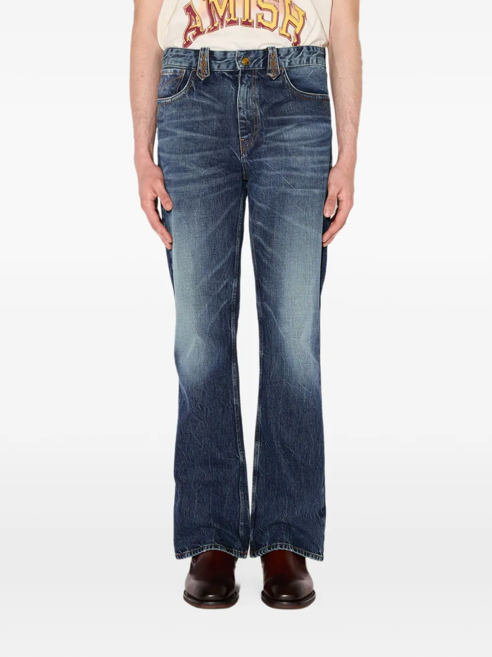 AMISH Gringo Loco faded-effect jeans Blauw
