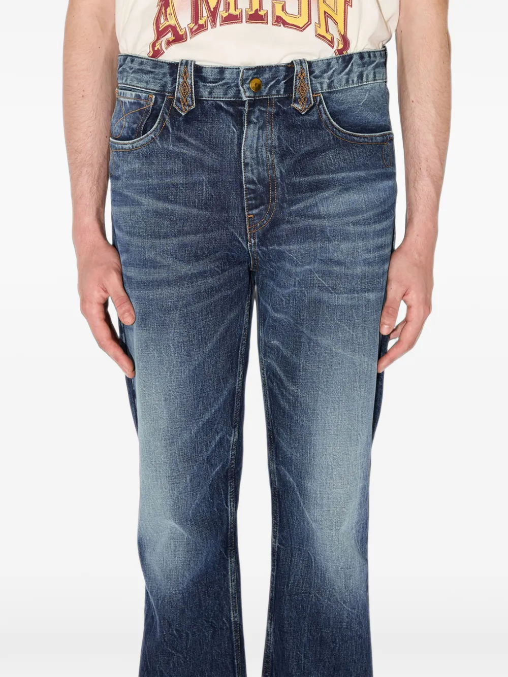 AMISH Gringo Loco faded-effect jeans Blauw