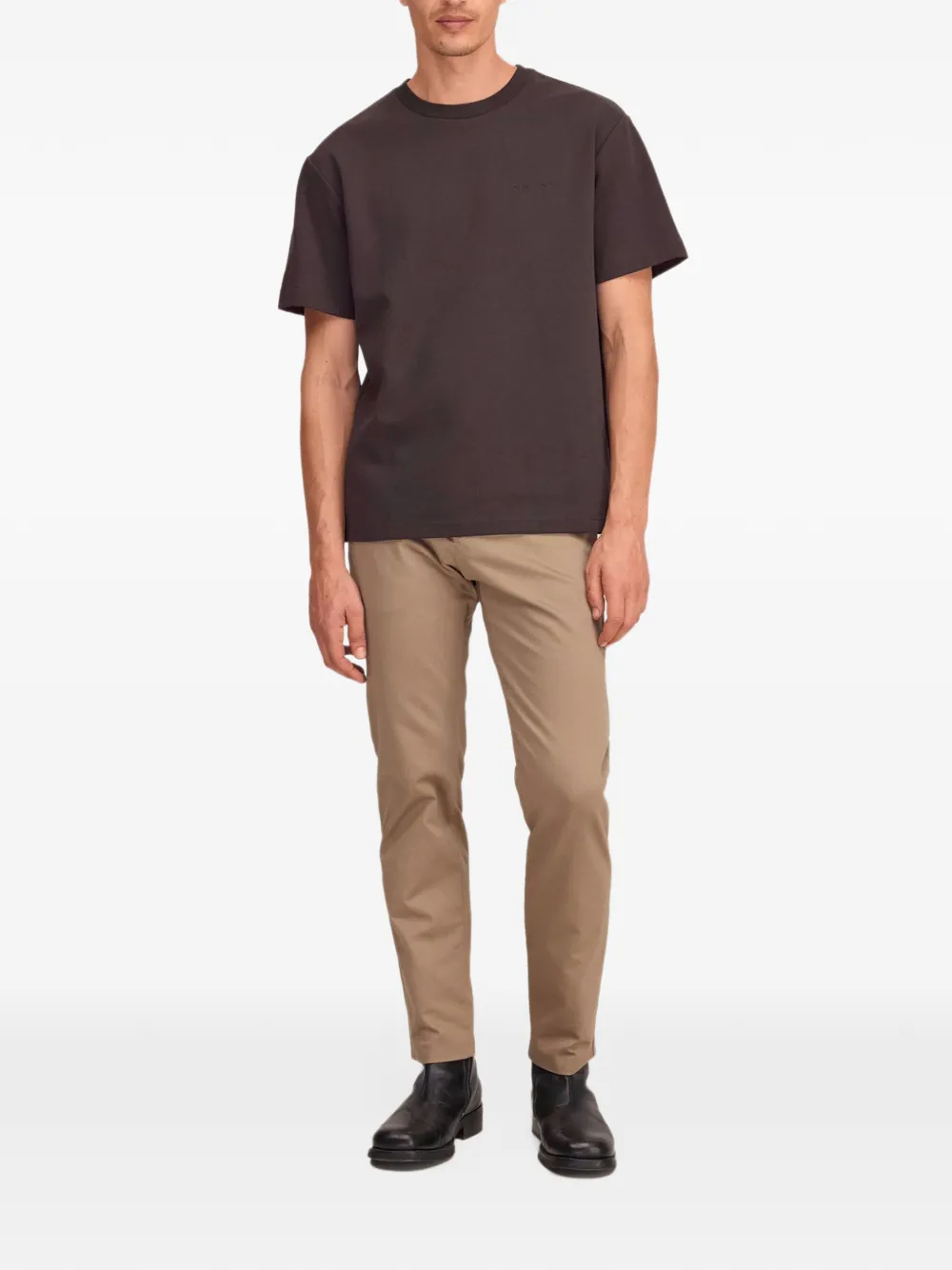 NN07 logo-embroidered T-shirt Bruin