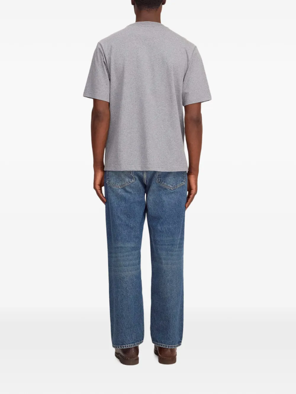 NN07 flower-embroidered T-shirt Grijs