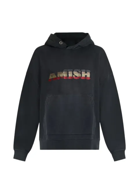 AMISH logo-embroidered hoodie