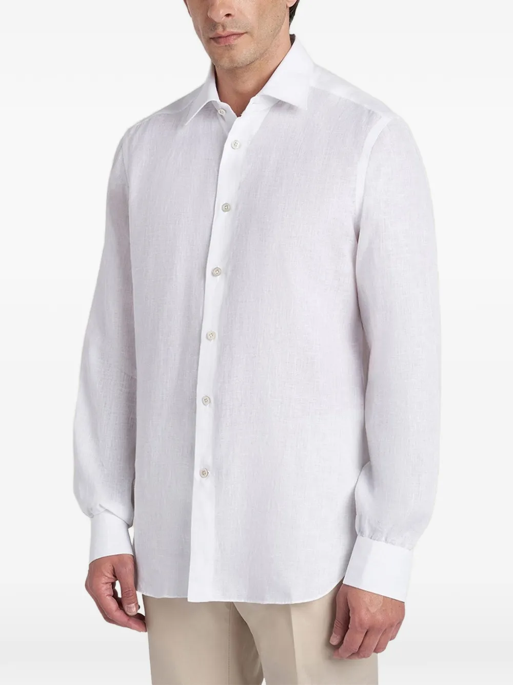 Kiton Overhemd met parelmoeren knopen Wit