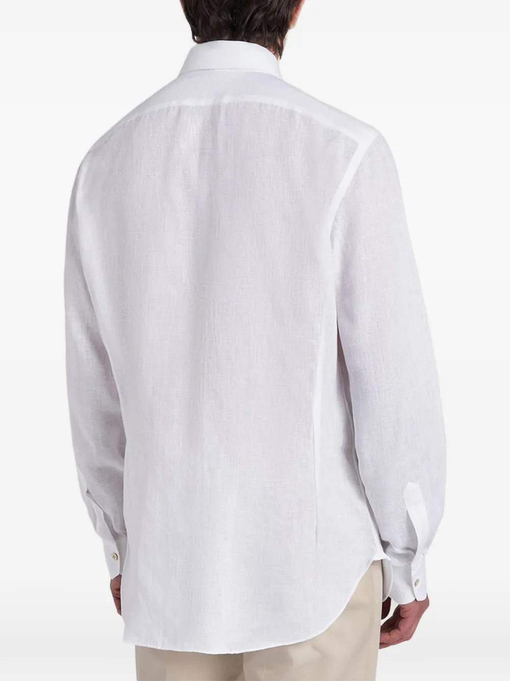 Kiton Overhemd met parelmoeren knopen Wit