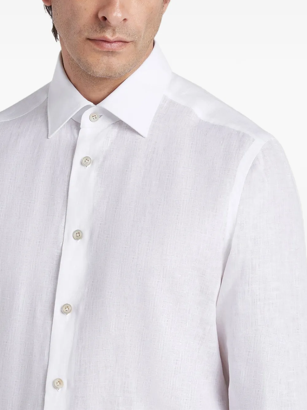 Kiton Overhemd met parelmoeren knopen Wit