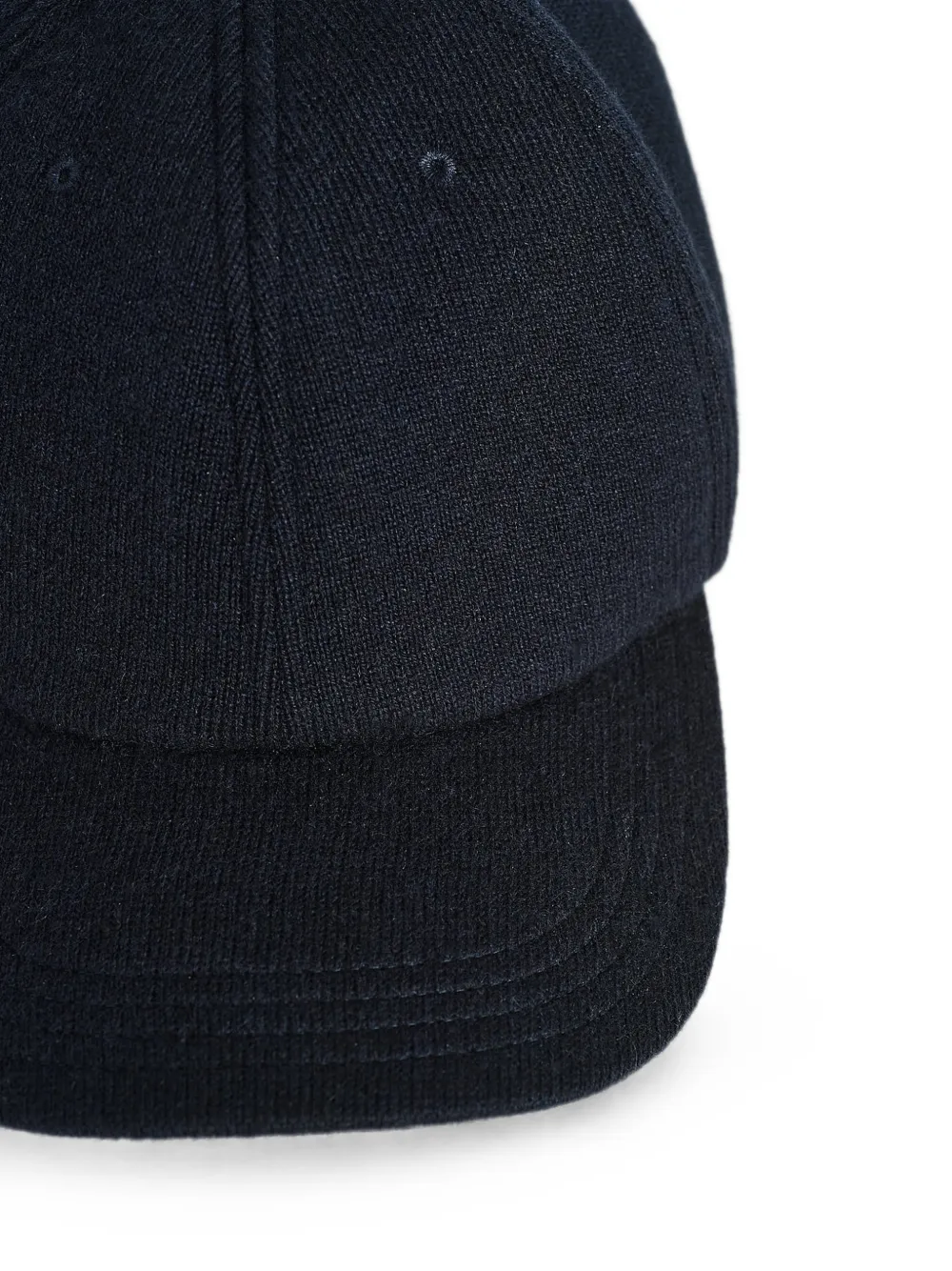 Kiton Honkbalpet met leren afwerking Blauw