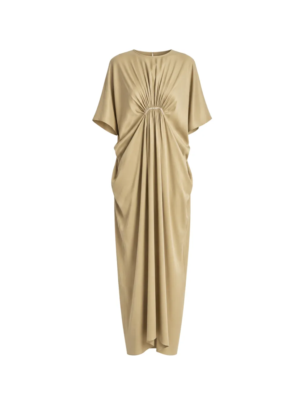 Irina Schrotter Aysha crystal-embellished draped maxi dress - Toni neutri