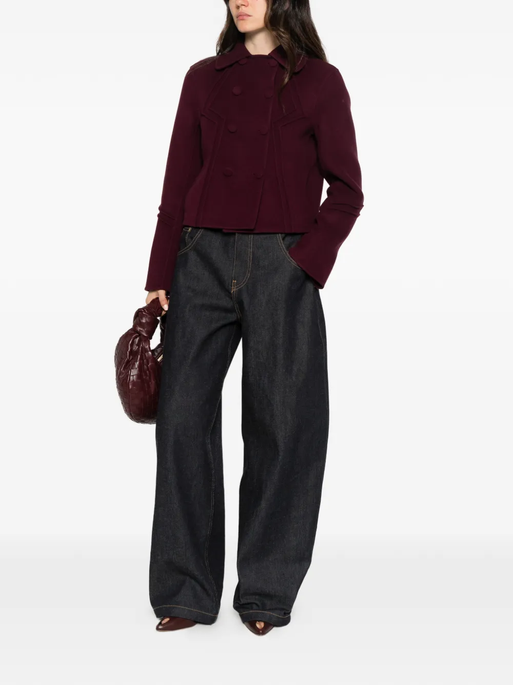 Ermanno Scervino double-breasted cropped jacket Paars