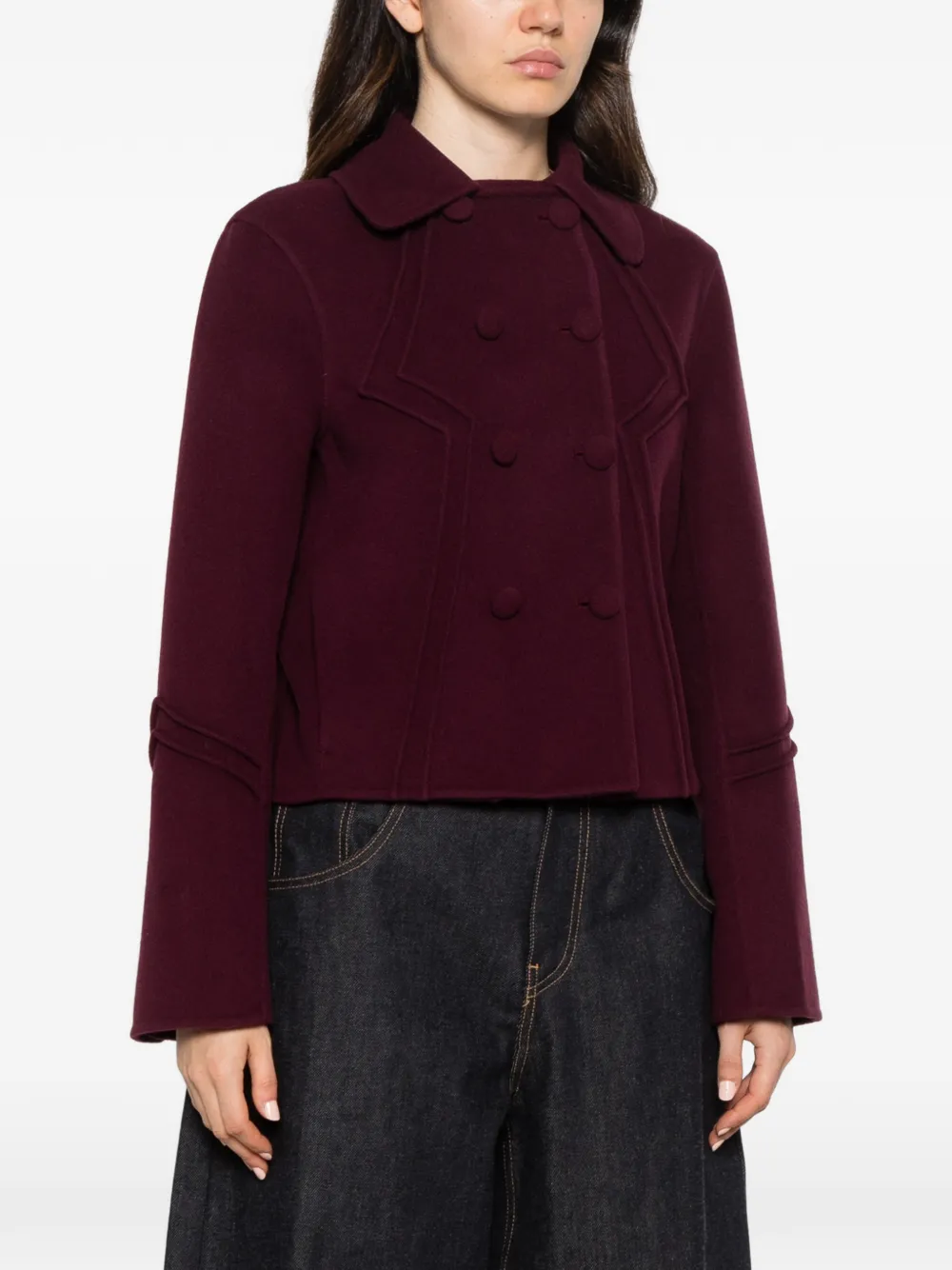 Ermanno Scervino double-breasted cropped jacket Paars
