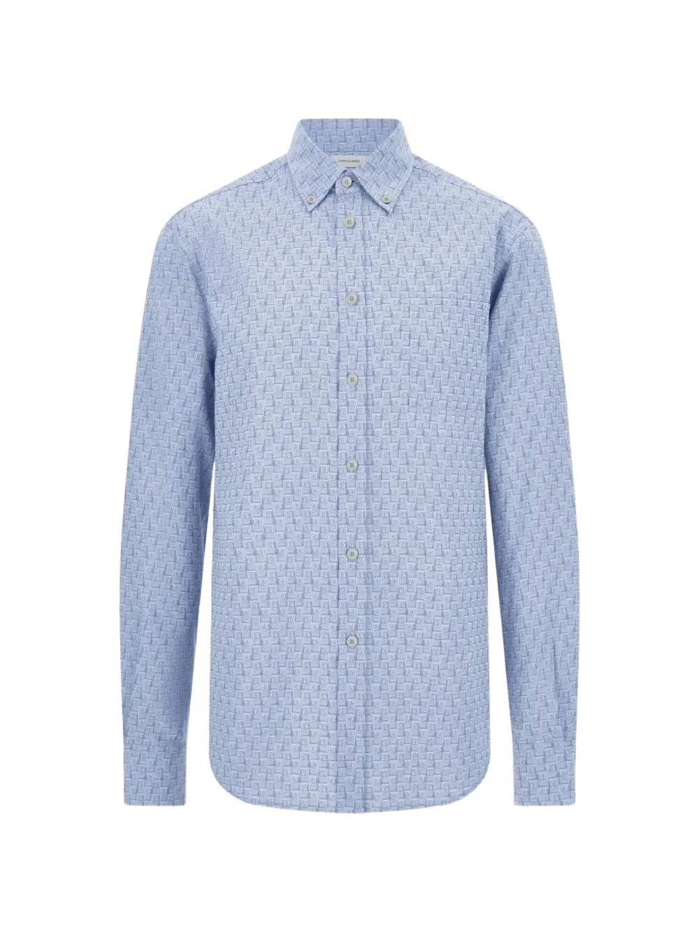 Ferragamo monogram shirt Blauw