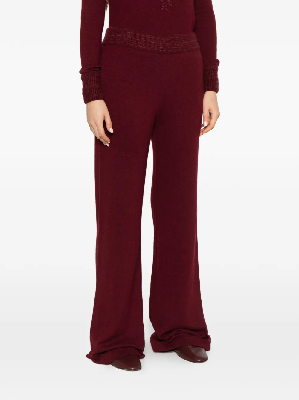 Ermanno Scervino fine-knit flared trousers Rood
