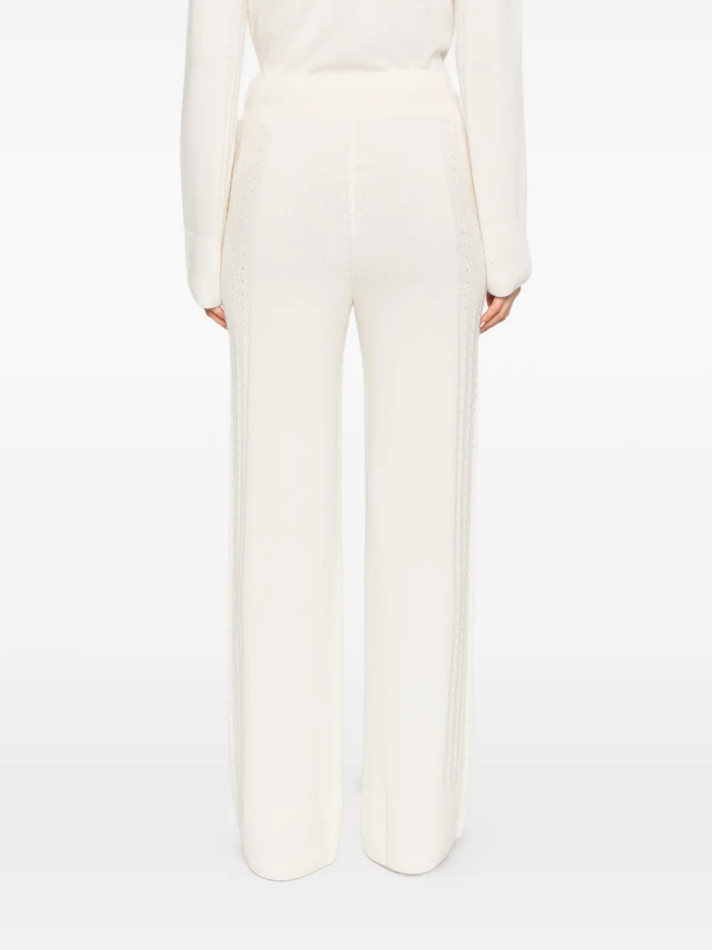 Ermanno Scervino pointelle-knit wide-leg trousers Beige