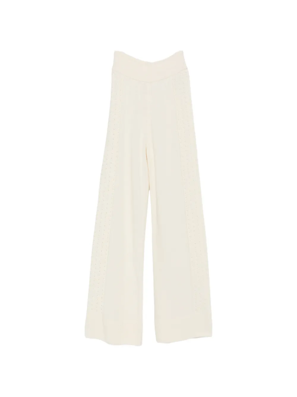 Ermanno Scervino pointelle-knit wide-leg trousers Beige