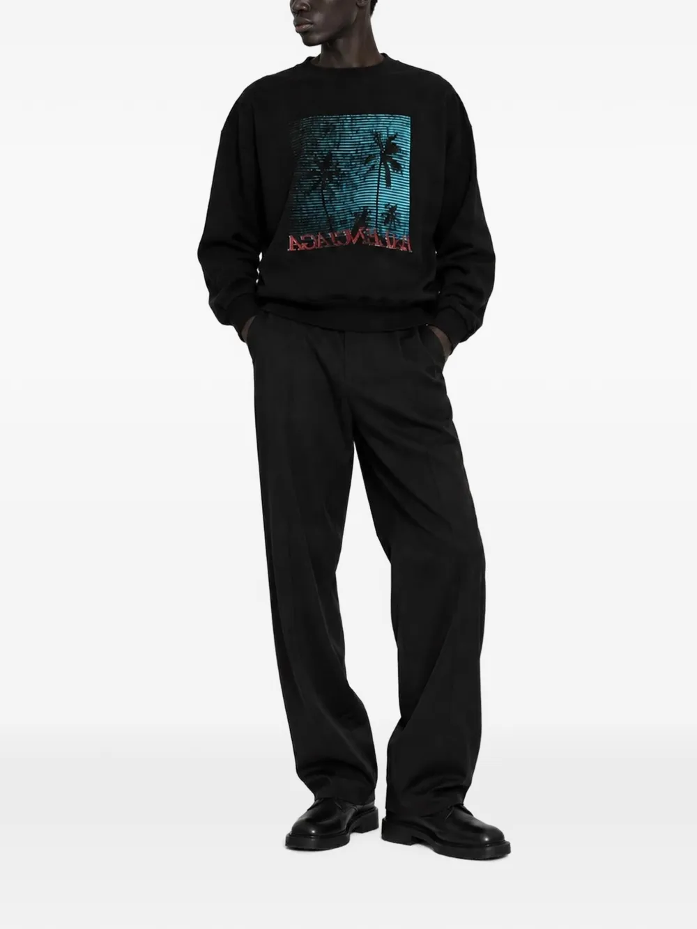 Balenciaga Sweater met grafische logoprint Zwart