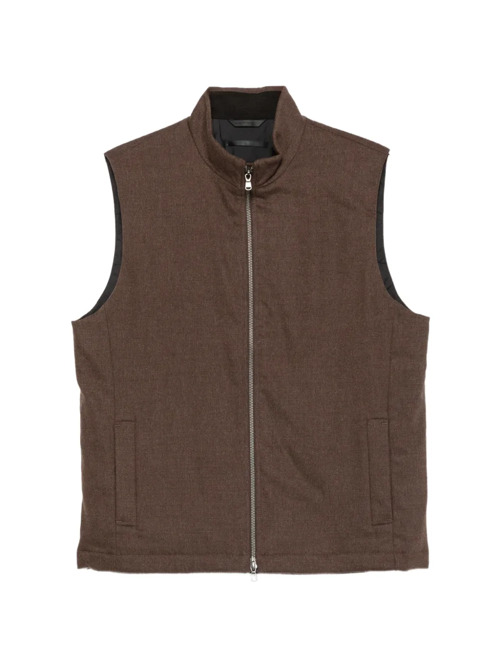 Sunspel zip-up gilet - Braun