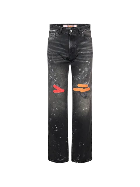 PDF Nico distressed paint-splatter jeans