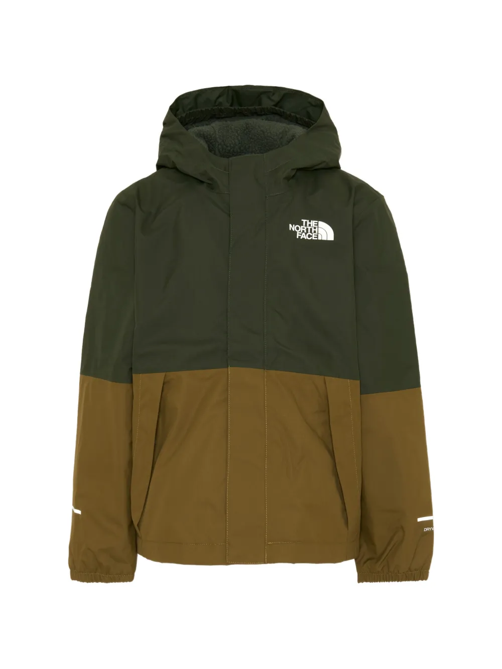 The North Face Kids hooded colour-block jacket - Verde