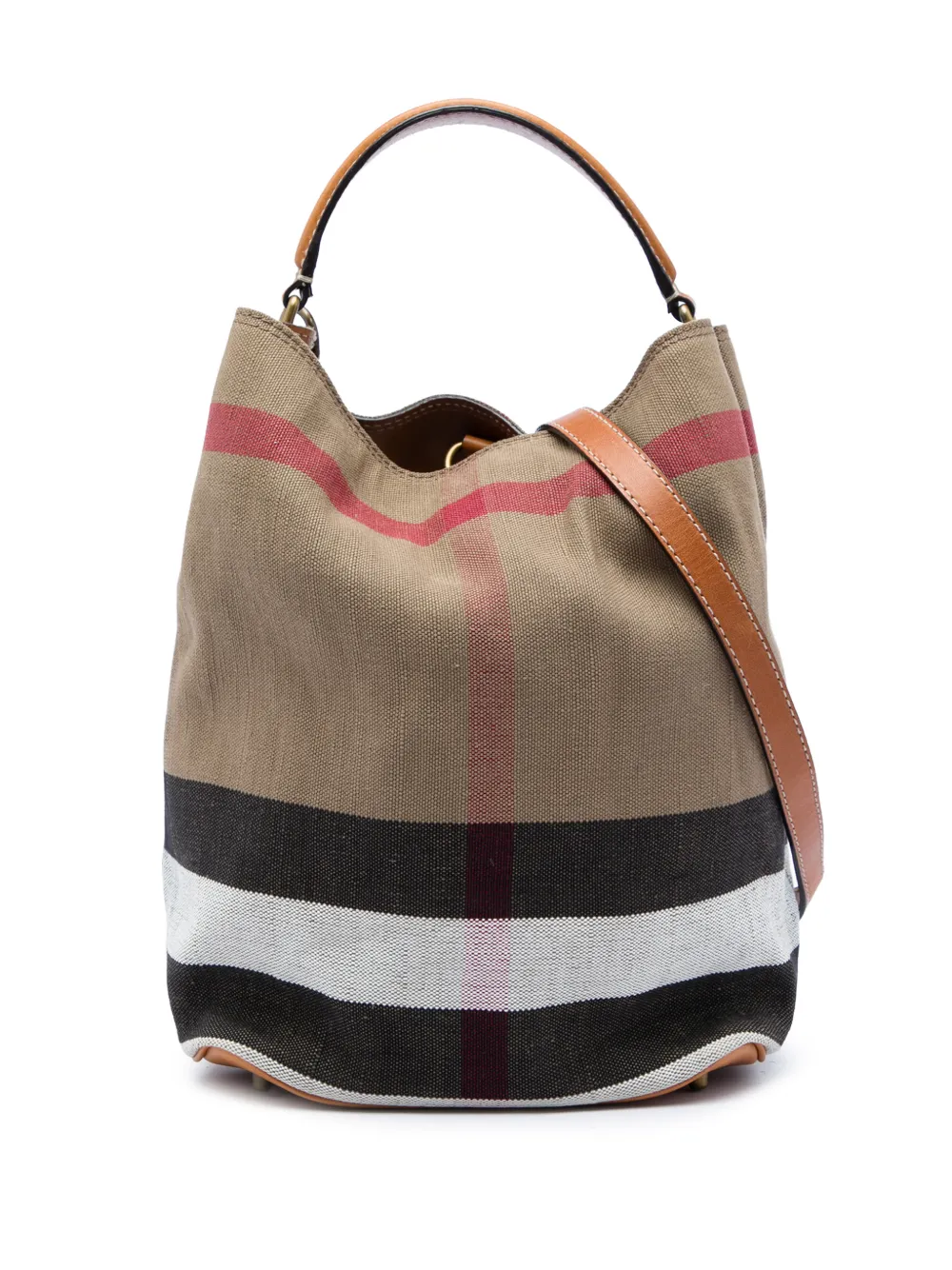 Burberry Pre-Owned sac seau Ashby médium en toile à carreaux Mega Check (2000-2010) - Marron Burberry Pre-Owned sac seau Ashby médium en toile à carreaux Mega Check (2000-2010) - Marron