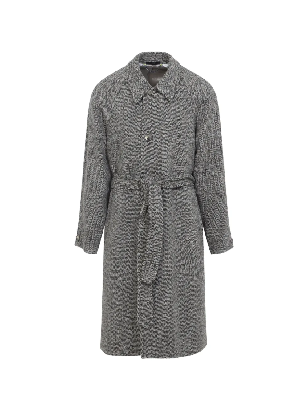 Paul Smith light brown Harris Tweed herringbone belted coat