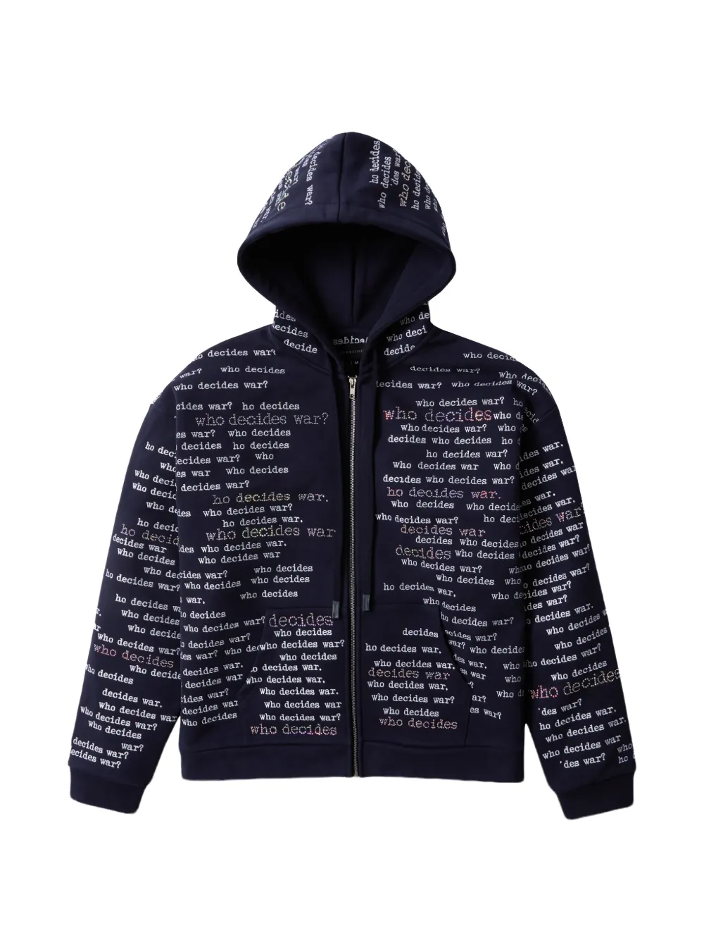 Who Decides War Scripture zip-up hoodie - Blue