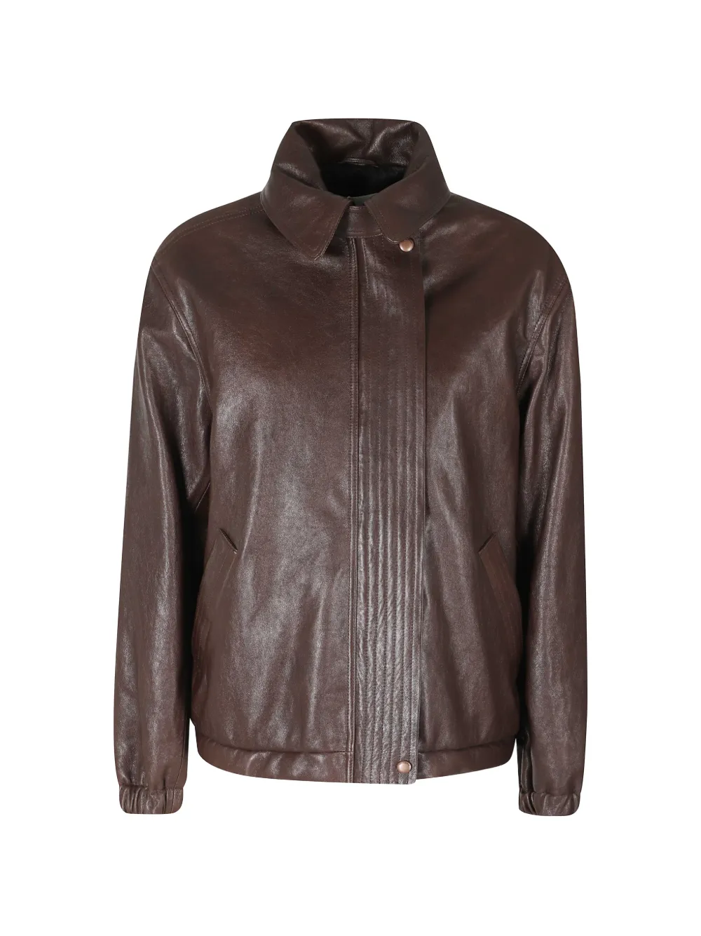 Magda Butrym leather bomber jacket - Braun