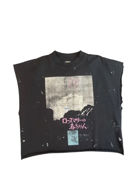 astrum graphic-print cut-off T-shirt
