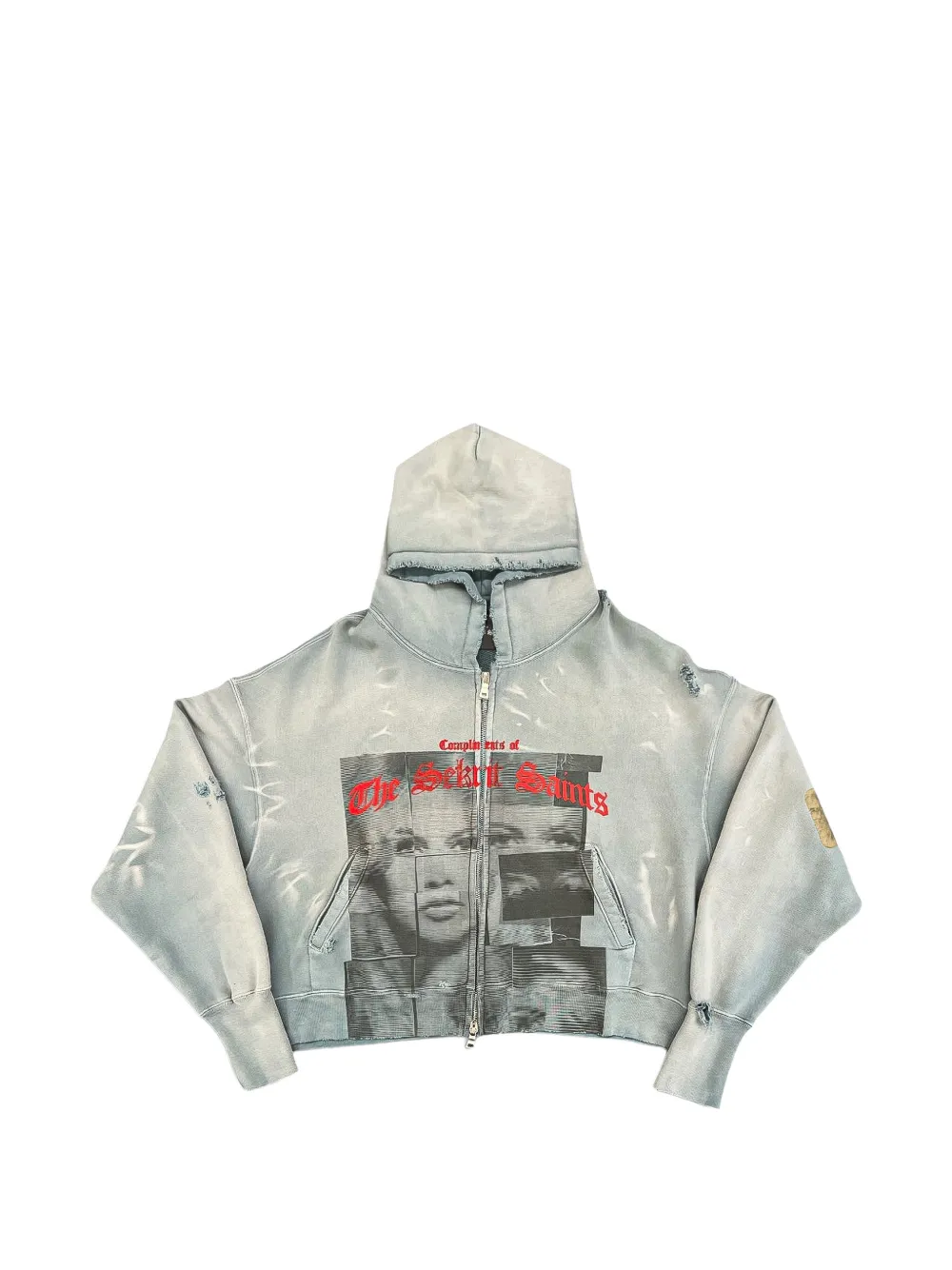 Sekrit Compliments Graphic-print Zip-up Hoodie In Multi