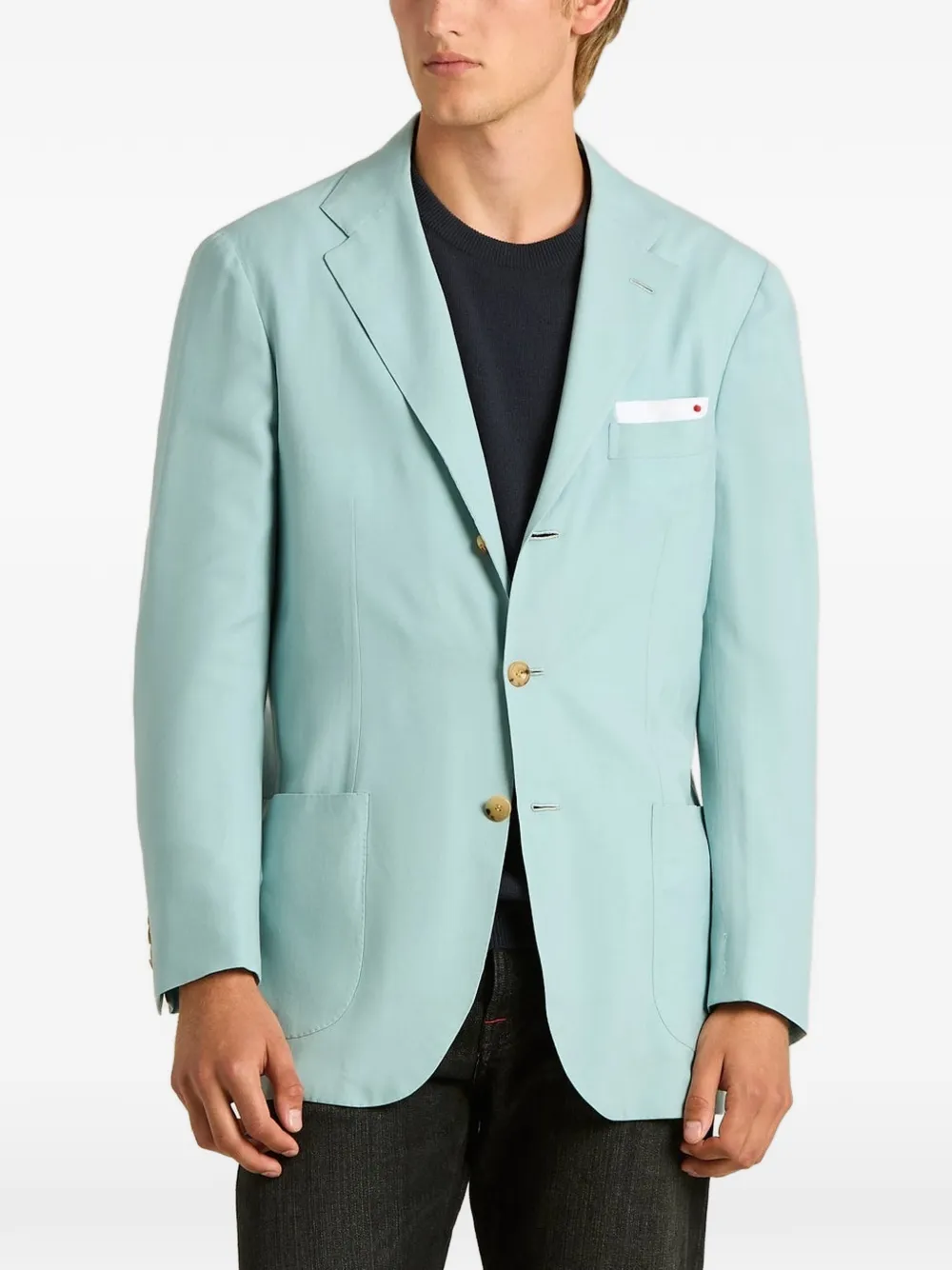 Kiton Blazer met enkele rij knopen Blauw