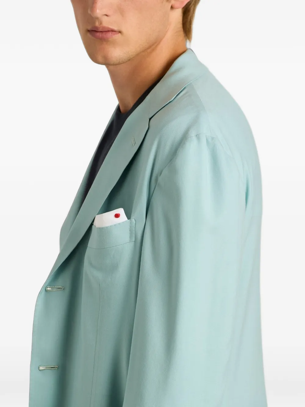 Kiton Blazer met enkele rij knopen Blauw