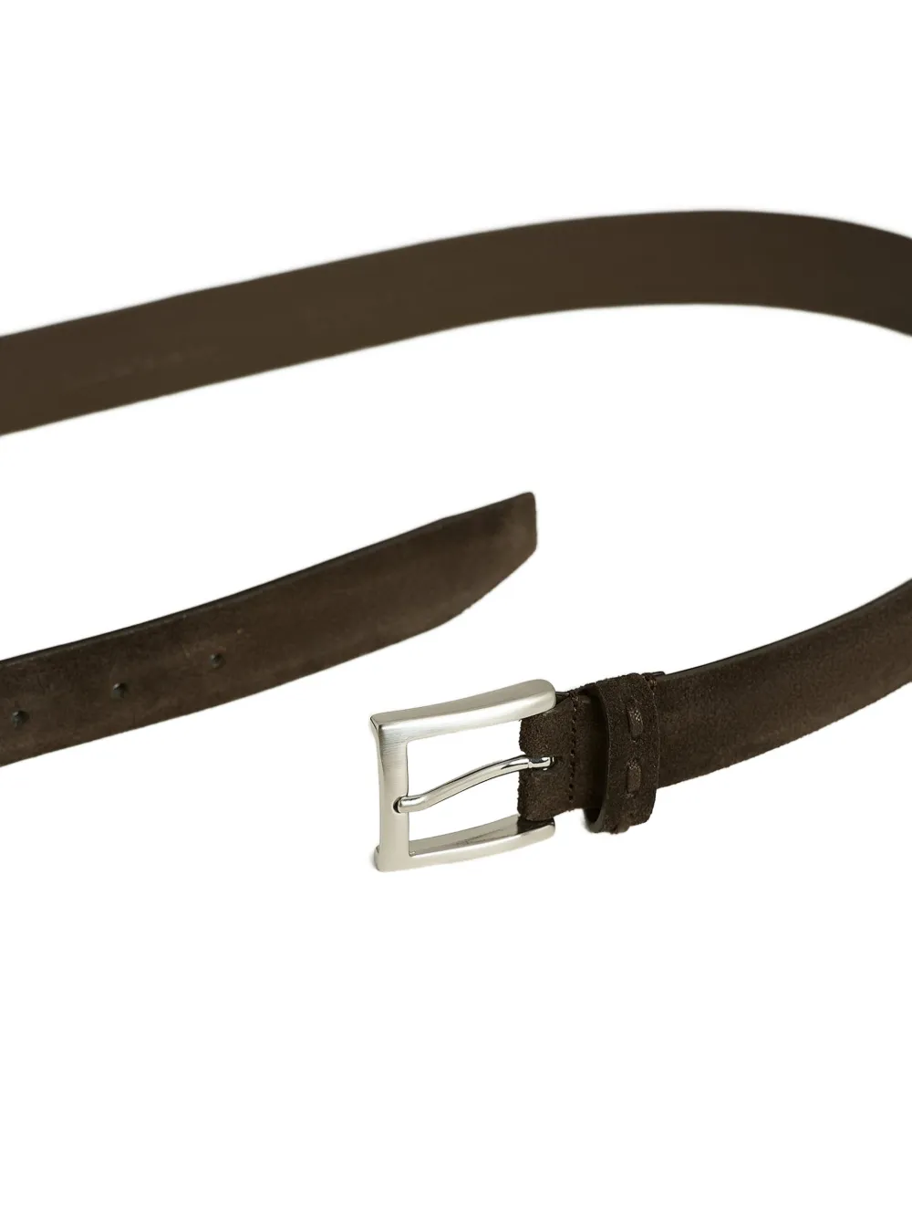 Kiton Suède kalfsleren riem Bruin