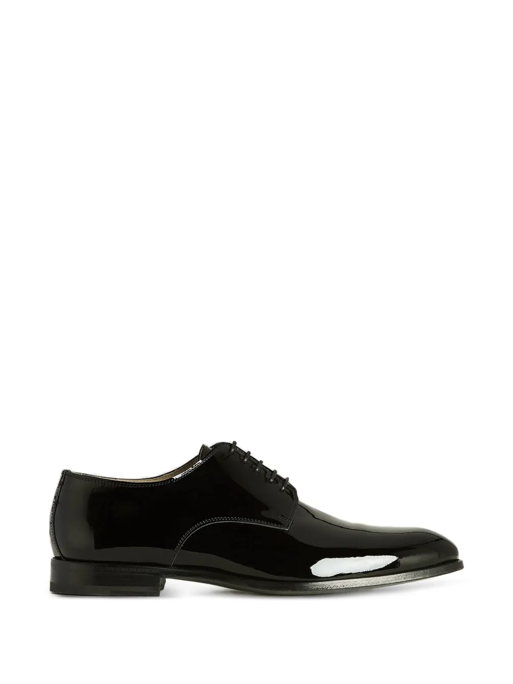 Kiton Oxford-Schuhe in Lackoptik mit runder Kappe - Schwarz