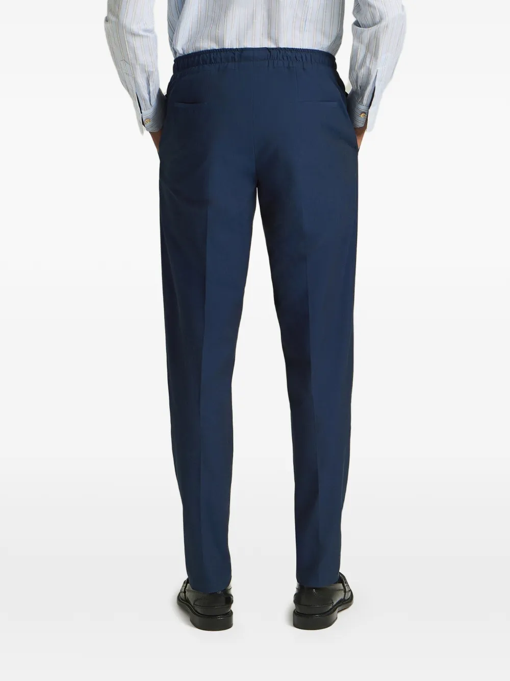 Kiton Broek met trekkoordtaille Blauw