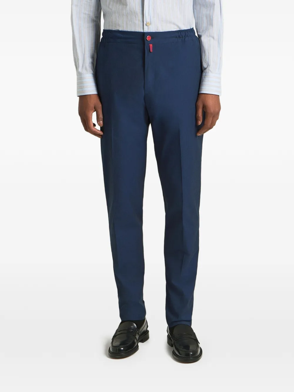 Kiton Broek met trekkoordtaille Blauw