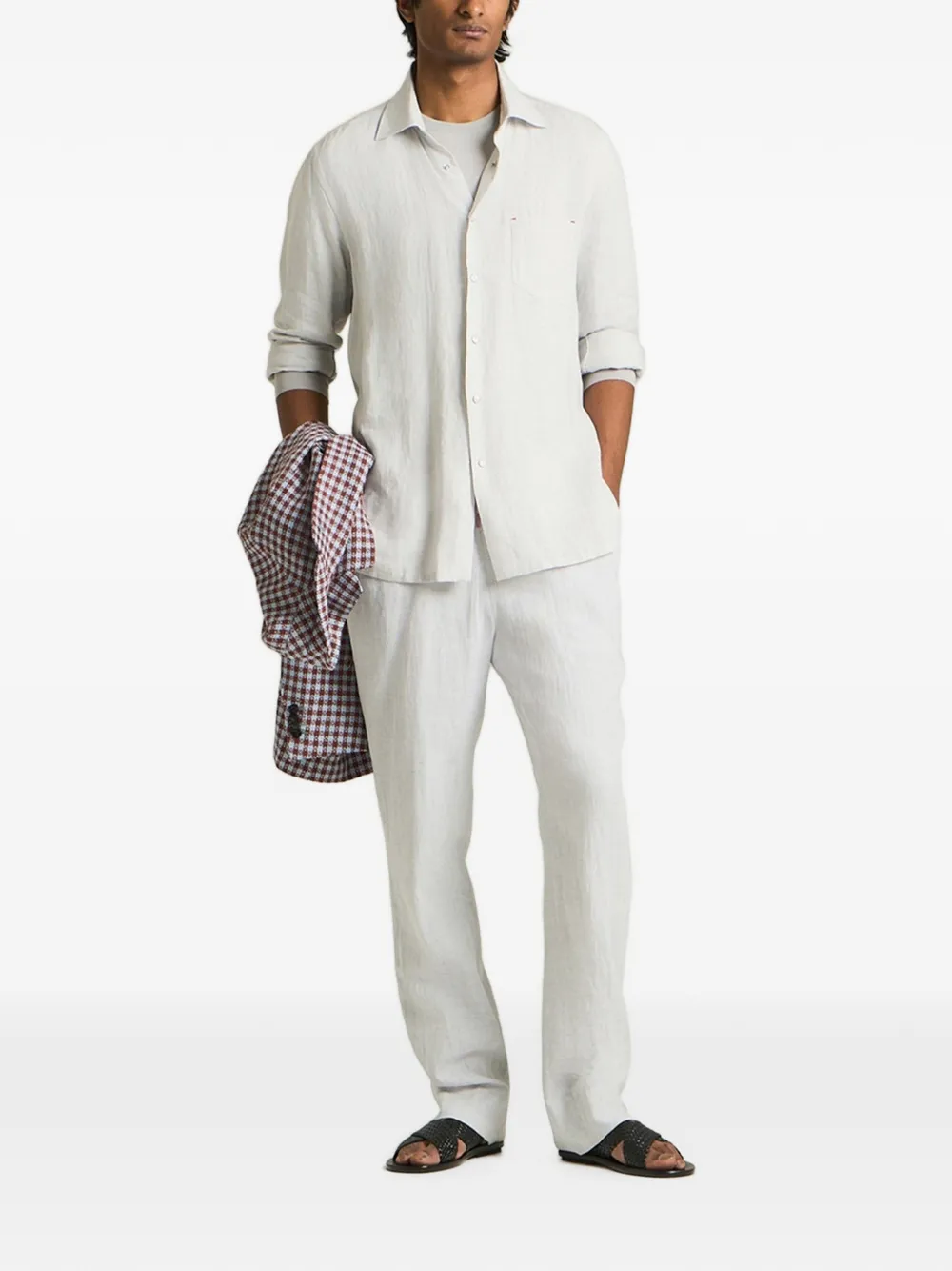 Kiton Broek met trekkoord Grijs