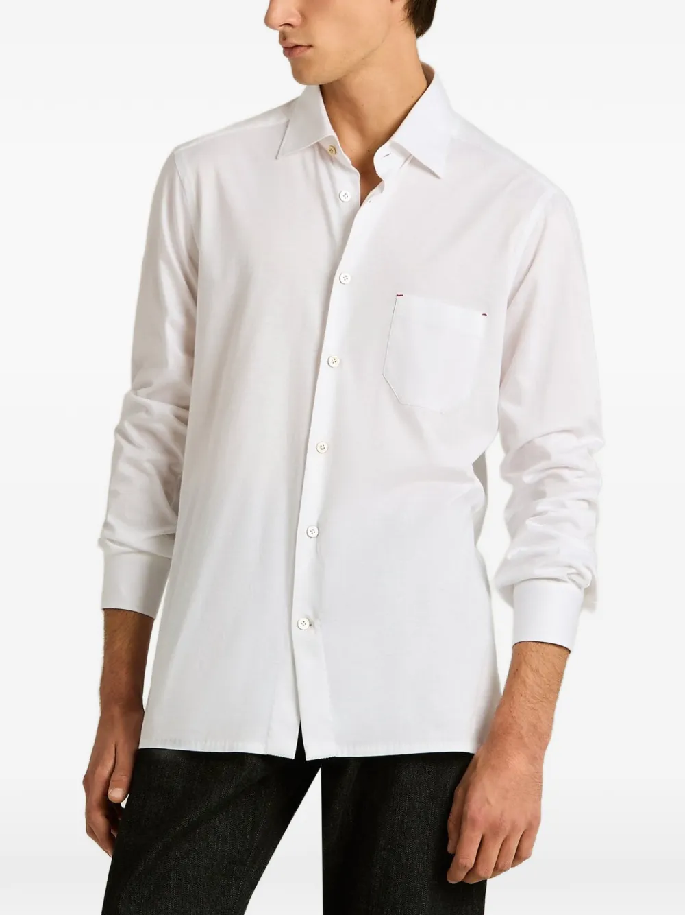 Kiton Nerano cotton shirt Wit