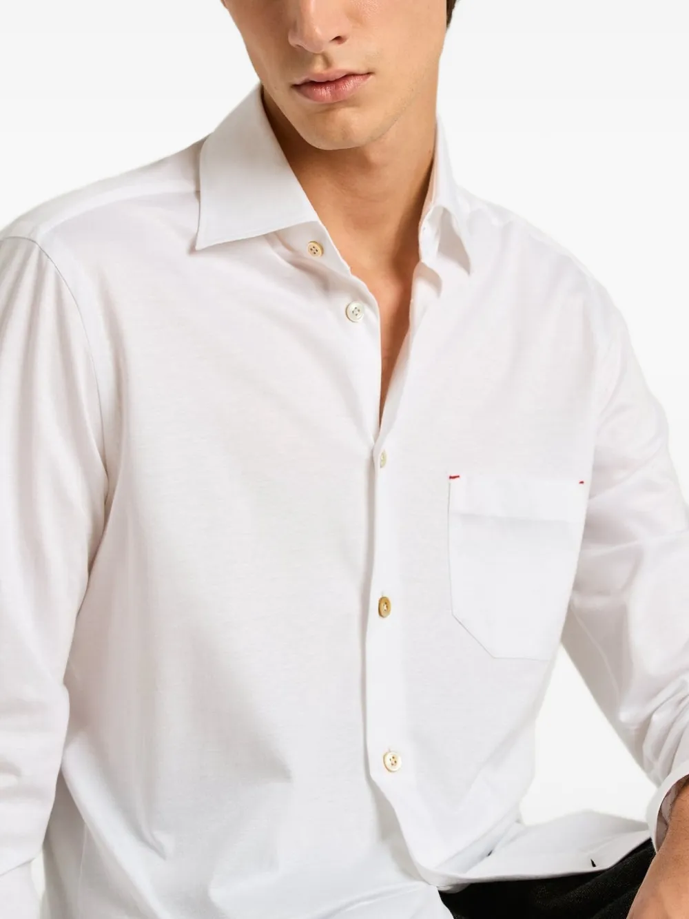 Kiton Nerano cotton shirt Wit
