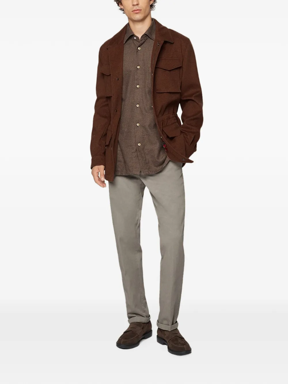Kiton Straight broek van katoenblend Grijs