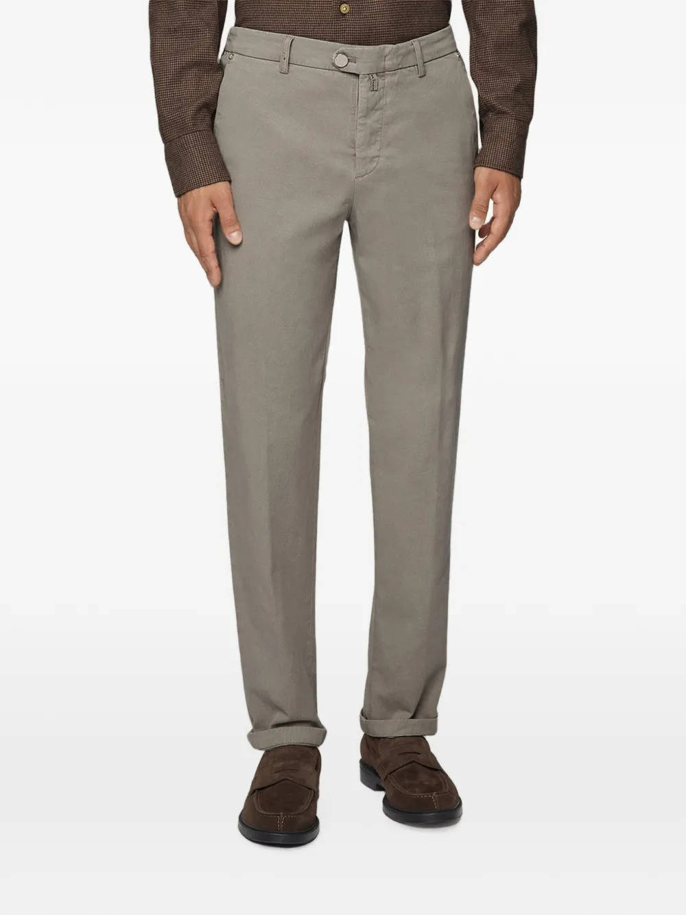 Kiton Straight broek van katoenblend Grijs