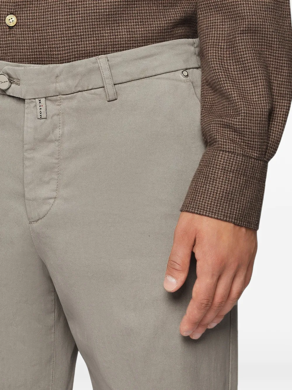 Kiton Straight broek van katoenblend Grijs