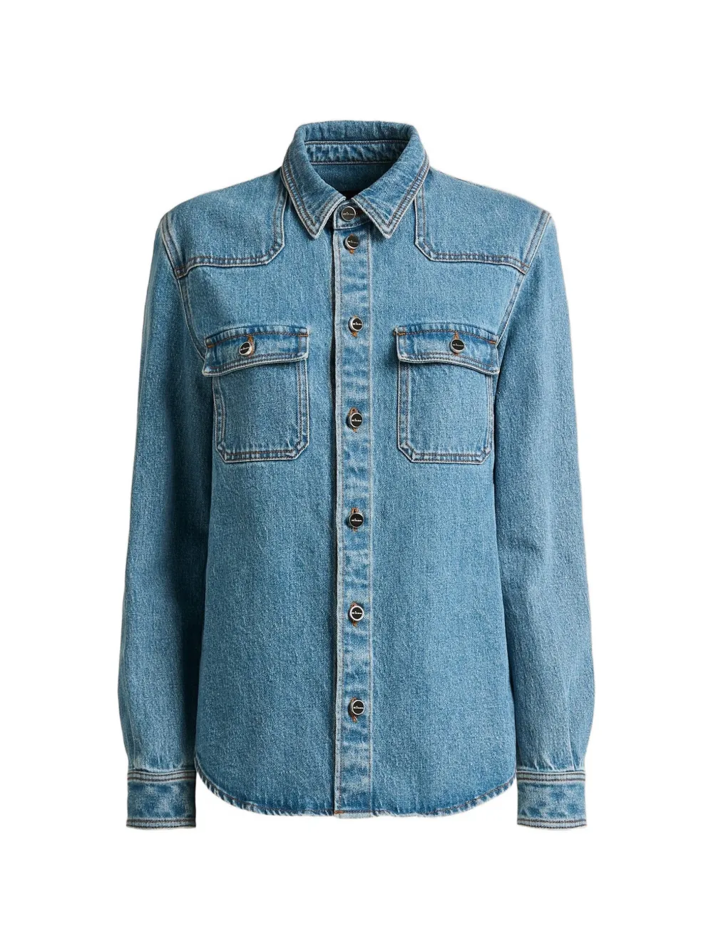 Kiton Denim jack Blauw