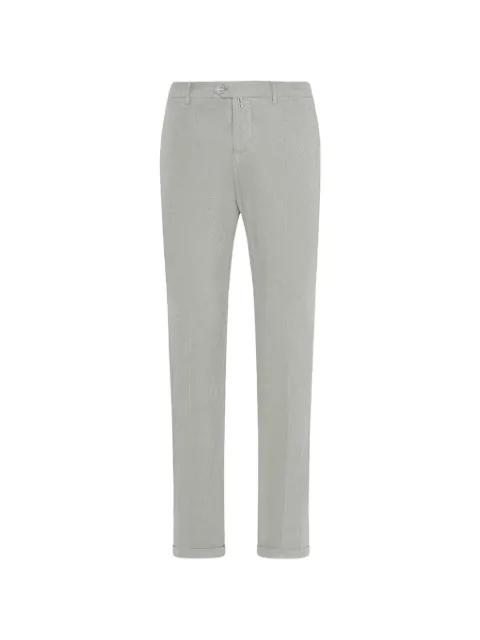 Kiton belt-loop logo-patch tailored trousers