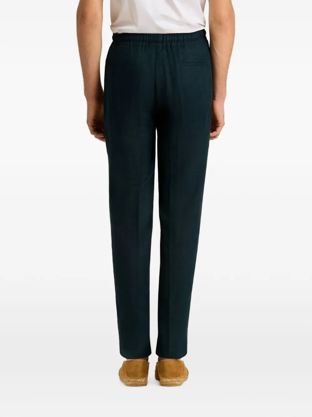 Kiton Ruimvallende linnen broek Blauw