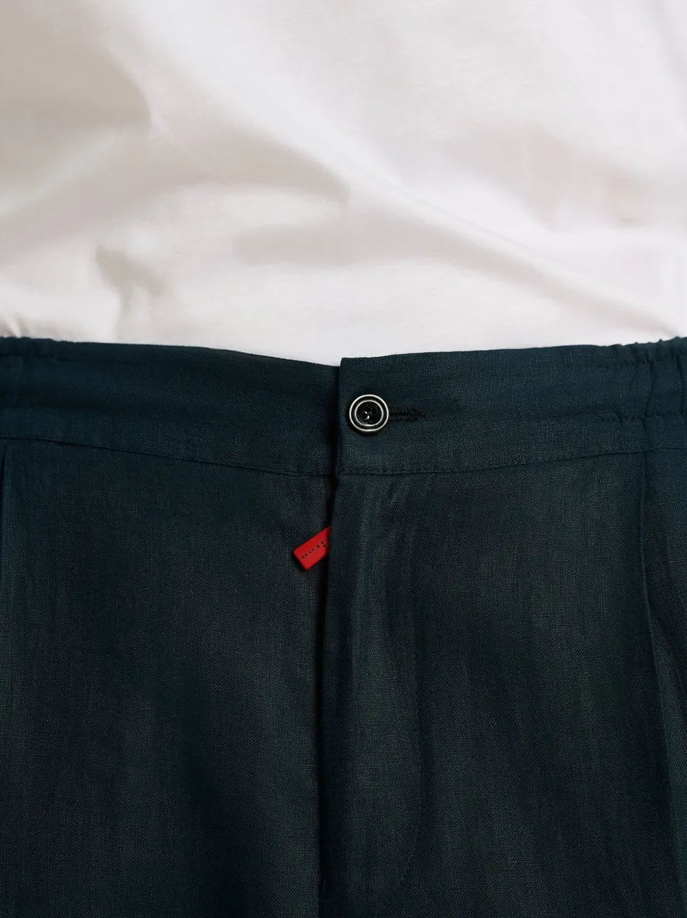 Kiton Ruimvallende linnen broek Blauw