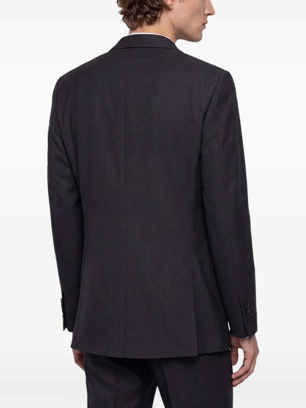 Kiton Wollen pak met enkele rij knopen Grijs