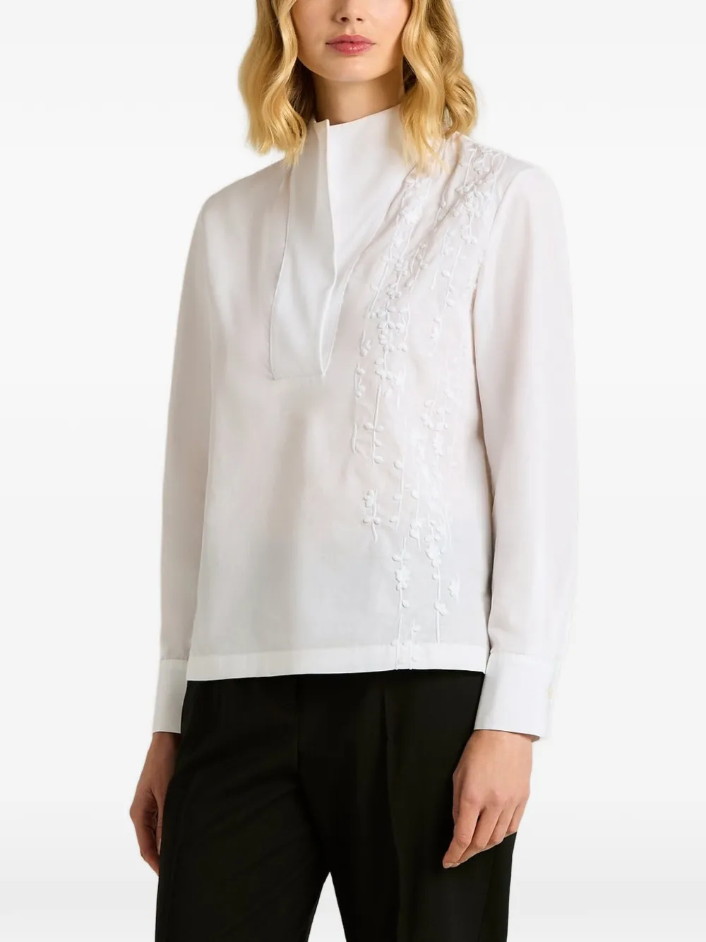 Kiton Shirt met borduurwerk Wit