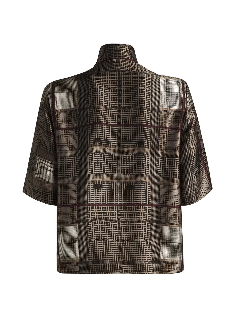 Kiton Zijden blouse Bruin
