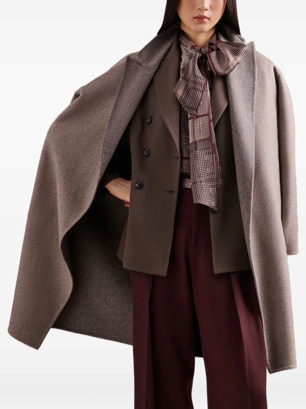 Kiton Zijden blouse Bruin